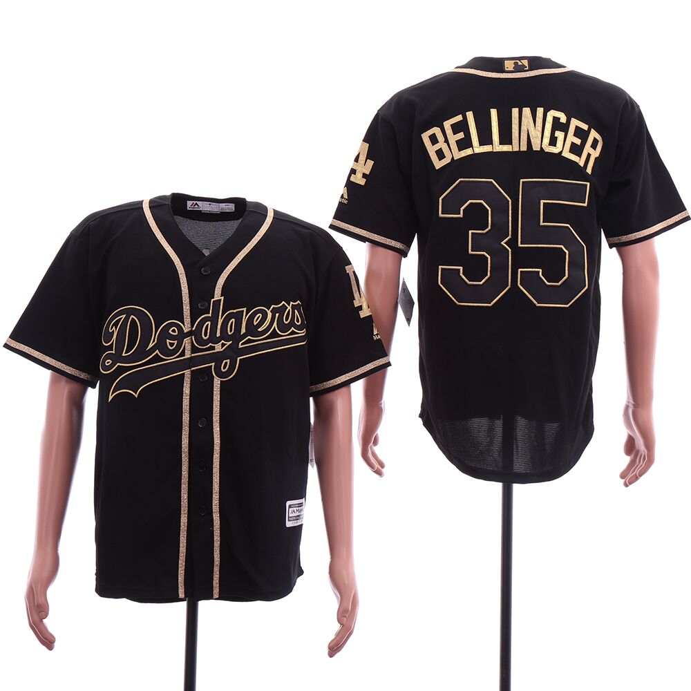 Men Los Angeles Dodgers 35 Bellinger Black elite MLB Jerseys